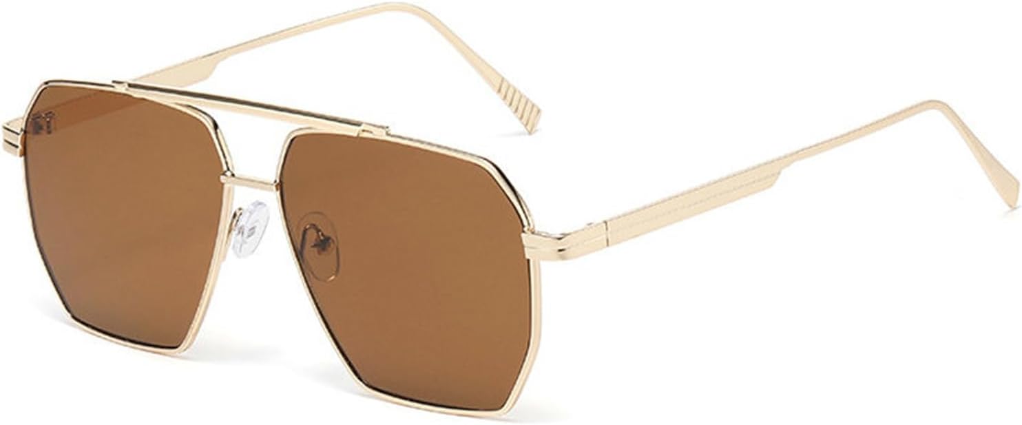 

Willochra Большие солнцезащитные очки-пилот для женщин, ретро-очки с квадратным металлическим корпусом, солнцезащитные очки для мужчин, очки для вождения, путешествий, отдыха на природе, защита от УФ-излучения, C4