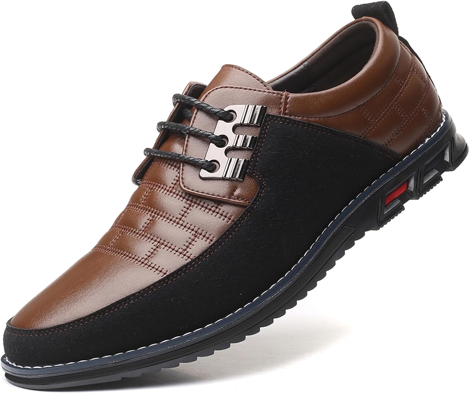 

Мужские кожаные ортопедические туфли Recyphi Oxford Derby, повседневные кроссовки, формальные деловые лоферы, удобная обувь для прогулок и вождения, коричневый