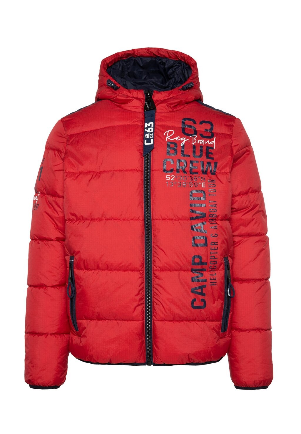 

Зимняя куртка STEPP MIT KAPUZE UND LABEL PRINTS Camp David, красный