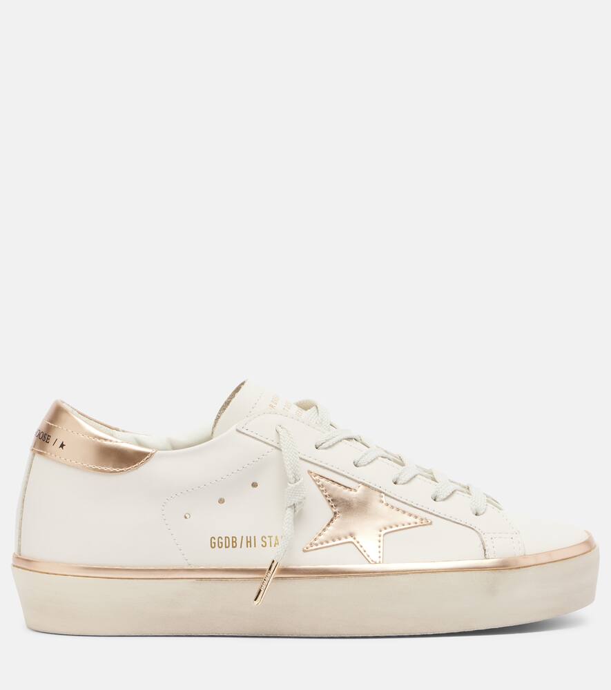 Hi Star кожаные кроссовки Golden Goose, White/Taupe — фото 4