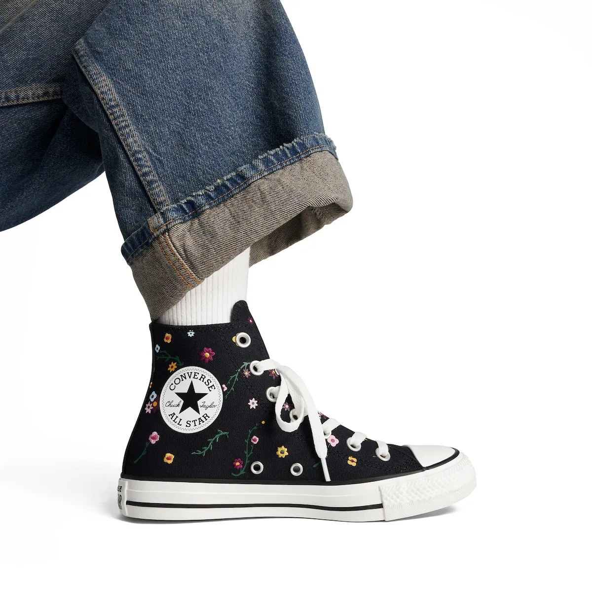Унисекс кроссовки Chuck Taylor All Star с цветочным принтом Converse, черный — фото 2