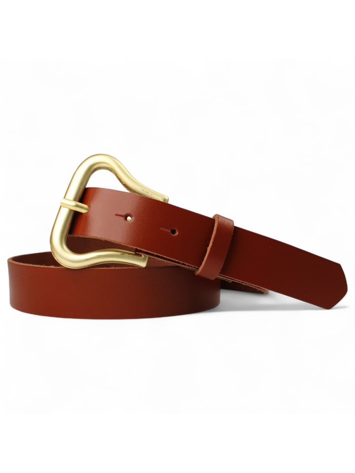 

Женский кожаный ремень, золото, коньячный цвет FRONHOFER