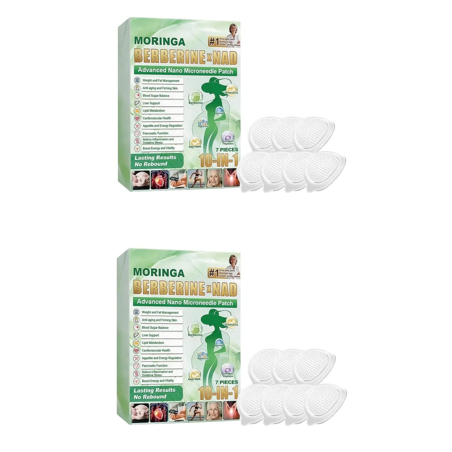 Микроигольные патчи Moringa NAD 10-в-1 (2 шт.) ‎Generisch, Pack Of 2