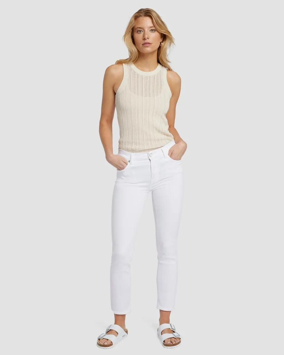 

Roxanne Ankle Женские джинсы средней посадки Straight 7 For all mankind, белый