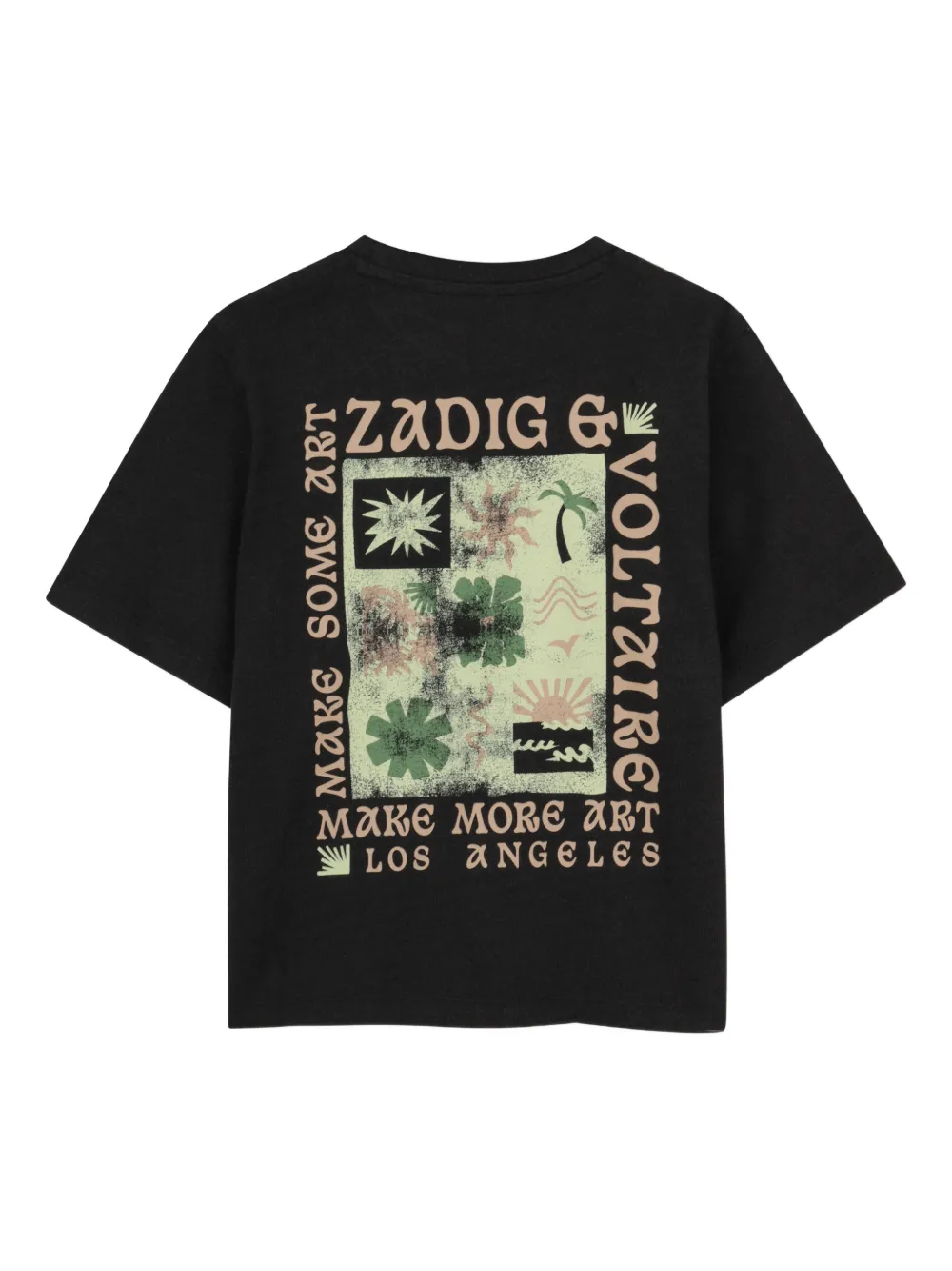 Футболка с цветочным принтом Zadig & Voltaire Kids, черный — фото 2