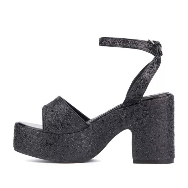 Женские босоножки Capricorn с блестками на платформе Olivia Miller, цвет black glitter — фото 3