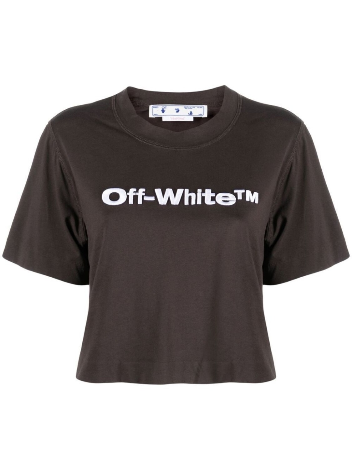 

Off-White укороченная футболка с логотипом, черный