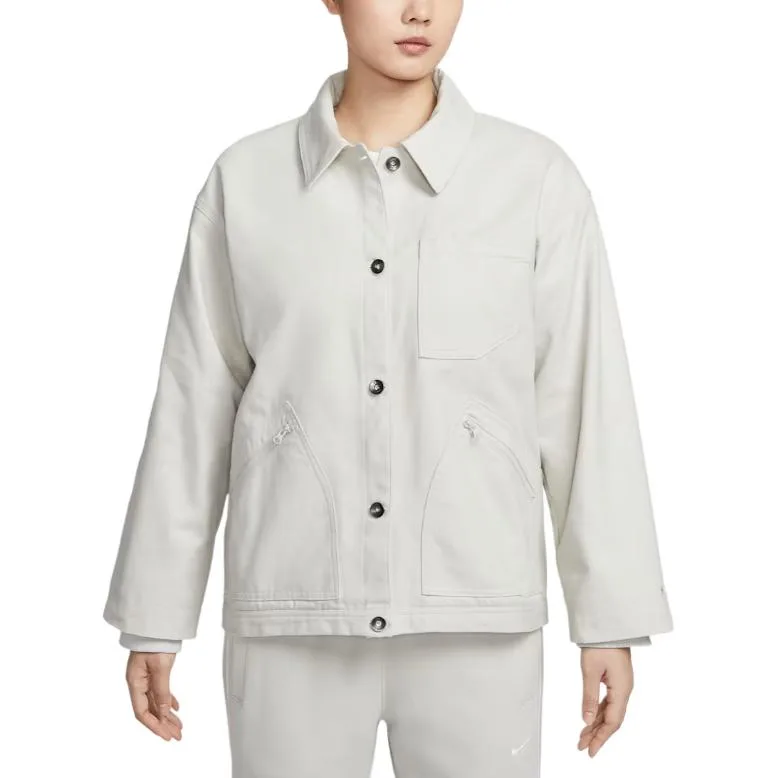Nike Куртка женская Light Bone с лацканами в стиле workwear