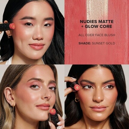Nudies Matte + Glow Core All Over Face Blush Color Sunset Gold 1 шт Nudestix — фото 2