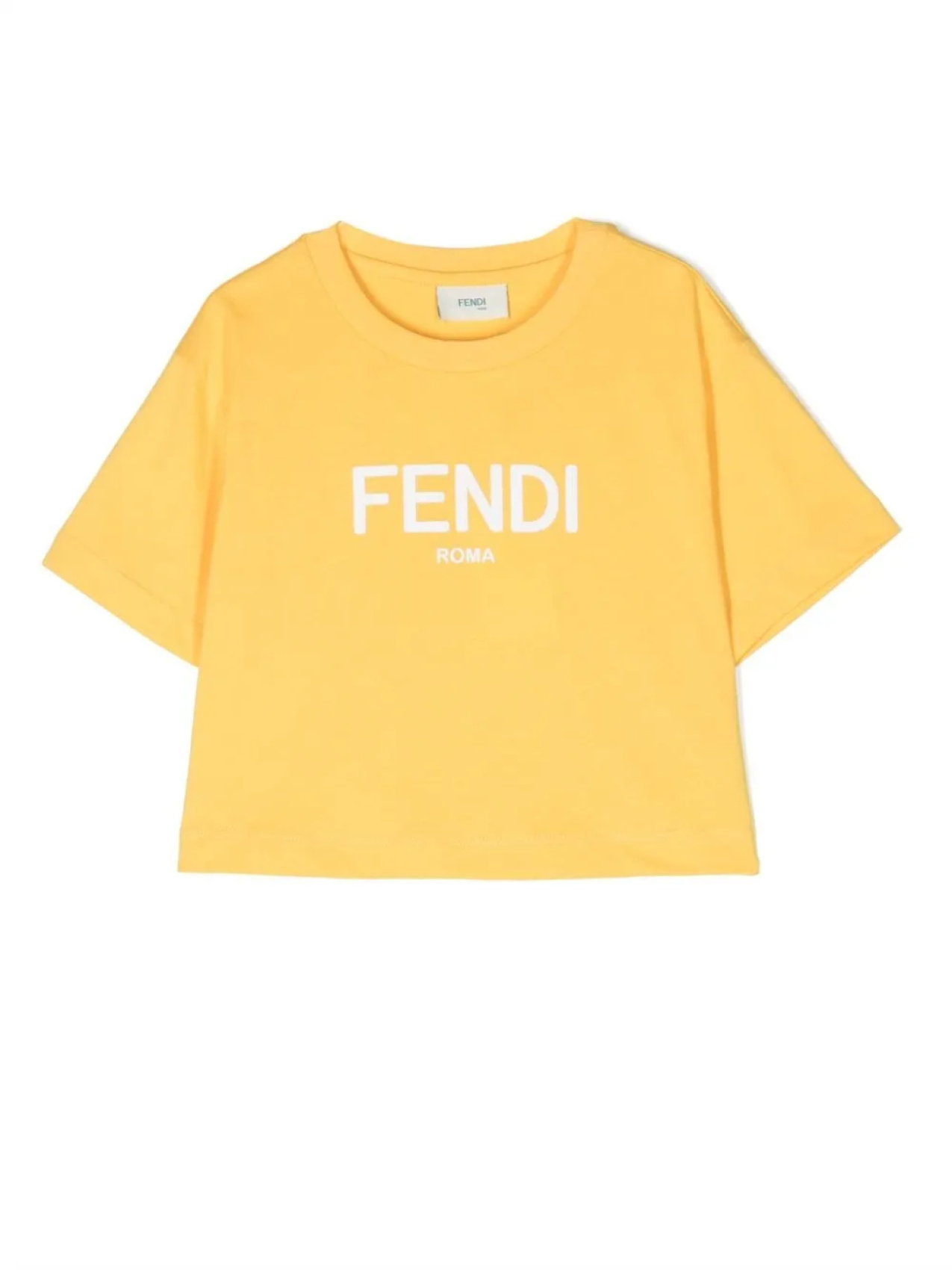 

Футболка с логотипом Fendi Kids, желтый
