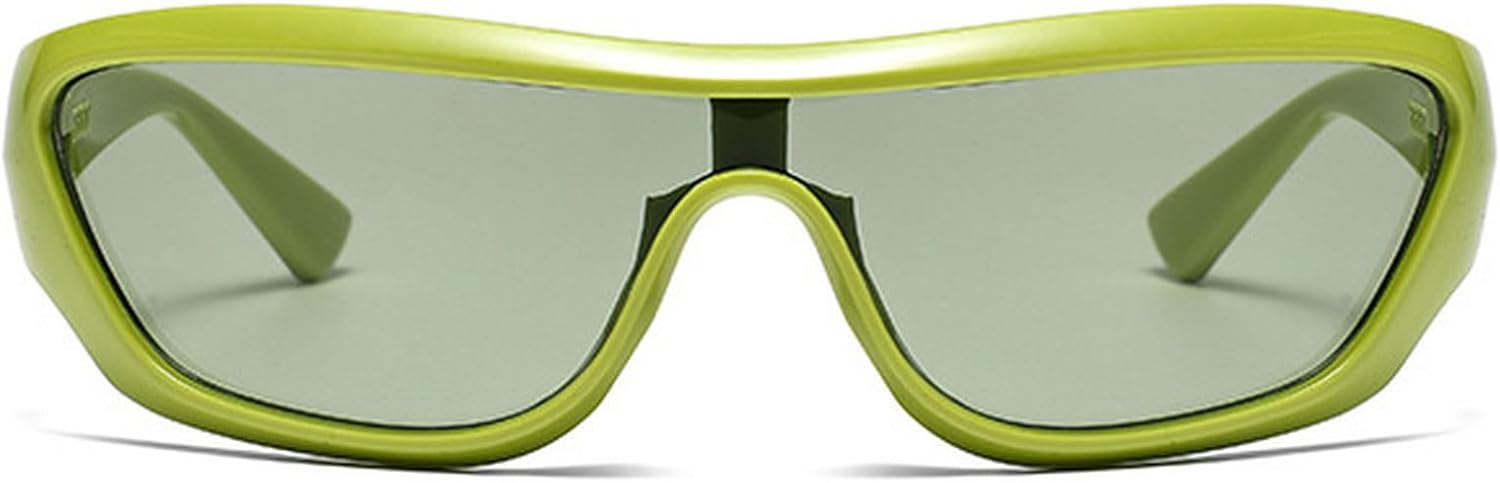 

Модные солнцезащитные очки в стиле Y2K для женщин и мужчин, прямоугольные солнцезащитные очки, цельные солнцезащитные очки для активного отдыха и спорта, защита от ультрафиолета UV400 mincl, Green