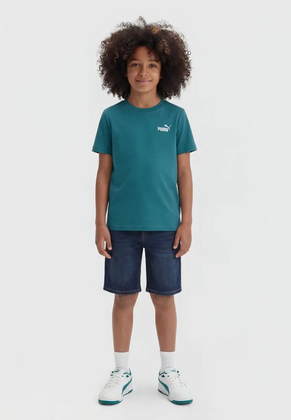 Футболка с логотипом, унисекс, базовая футболка Puma, Emerald Ice
