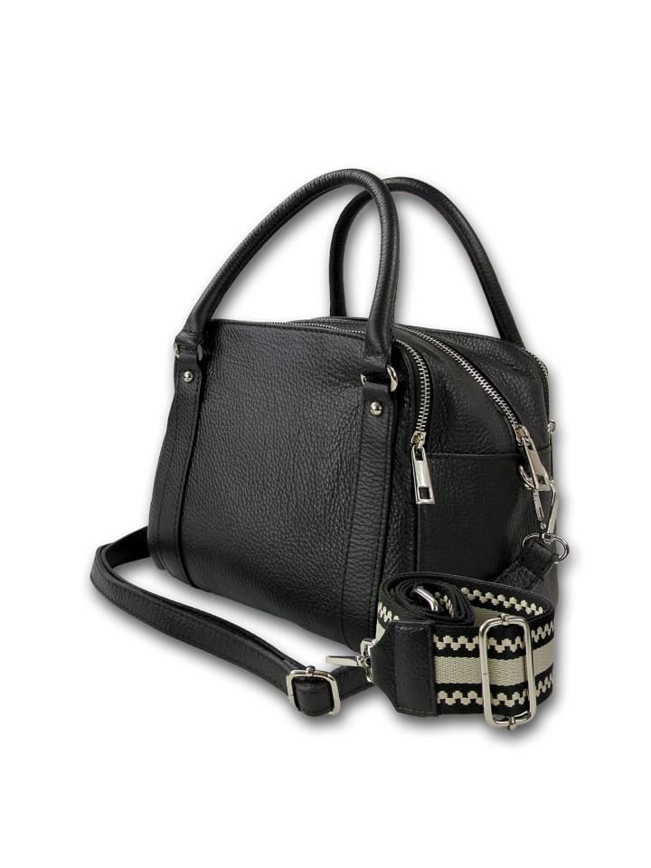 

Кожаная сумка через плечо, городская сумка Toscanto, черная, около 22 см Toscanto