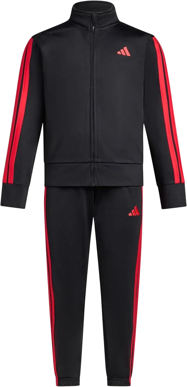 Детский спортивный костюм adidas, куртка и брюки, Black/Red — фото 2