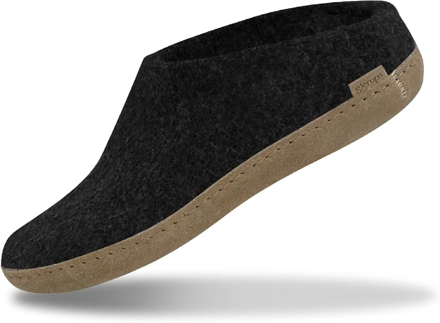Войлочные тапочки Glerups dk B, унисекс, для взрослых, модель Hut Shoes, кожаная подошва, черный