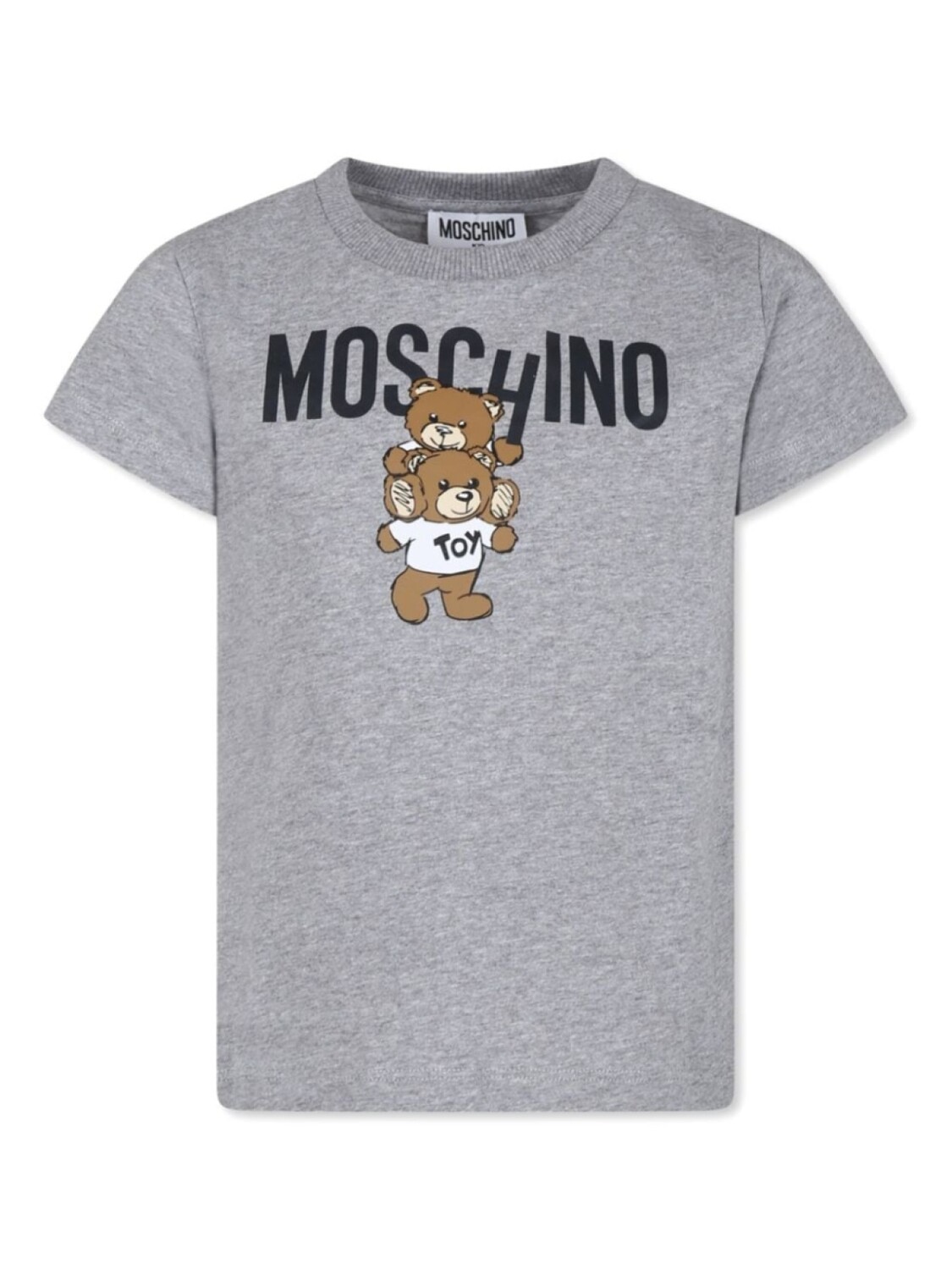 

Moschino Kids футболка из хлопка с логотипом, серый