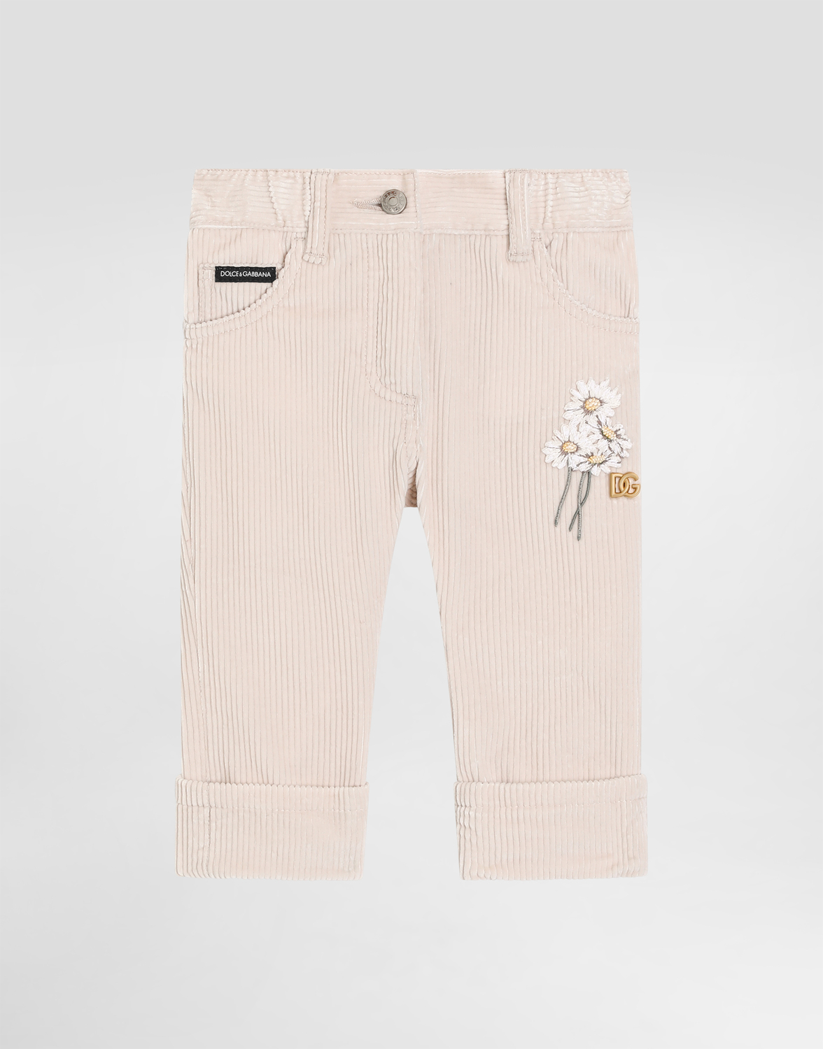 

Хлопковые брюки в полоску с пятью карманами Dolce&Gabbana, бежевый