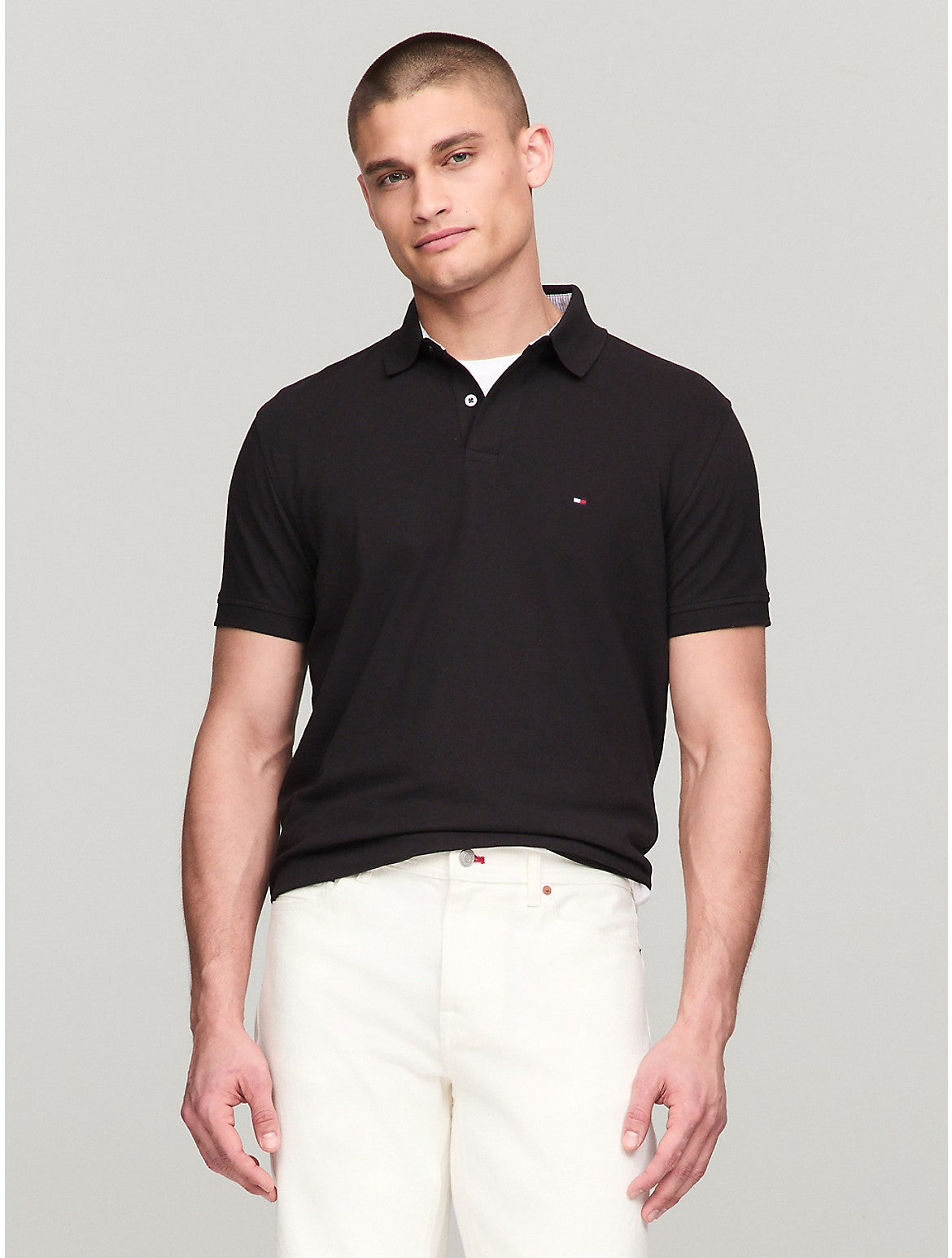 

Мужская рубашка Tommy Hilfiger Stretch Regular Fit Tommy Polo, черный