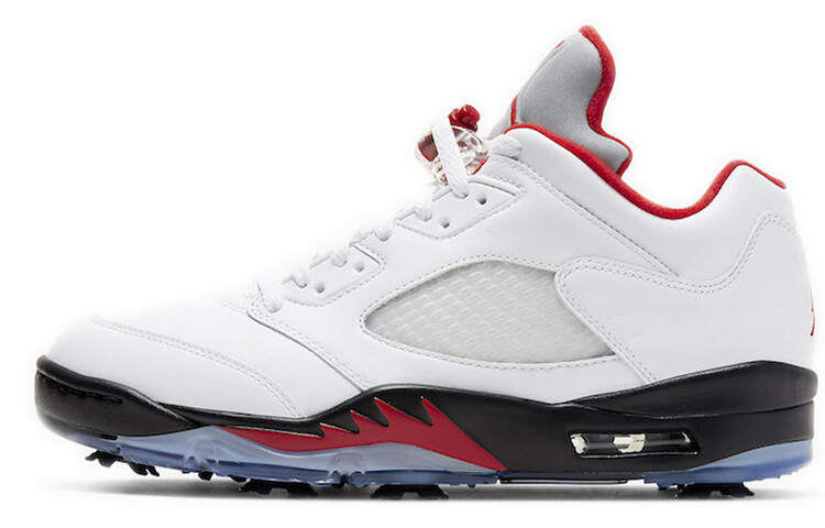 

Кроссовки JORDAN 5 Retro Low Golf Fire Red Silver Tongue, Серый, Кроссовки JORDAN 5 Retro Low Golf Fire Red Silver Tongue