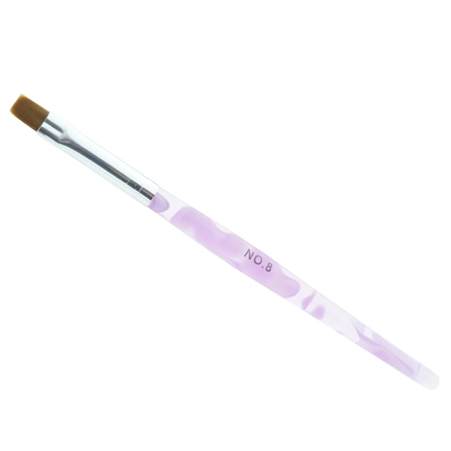 Профессиональная кисть для UV-геля GS-Nails Marbled (8 прямая, светло-фиолетовая) Gs-Nails, Bright Purple