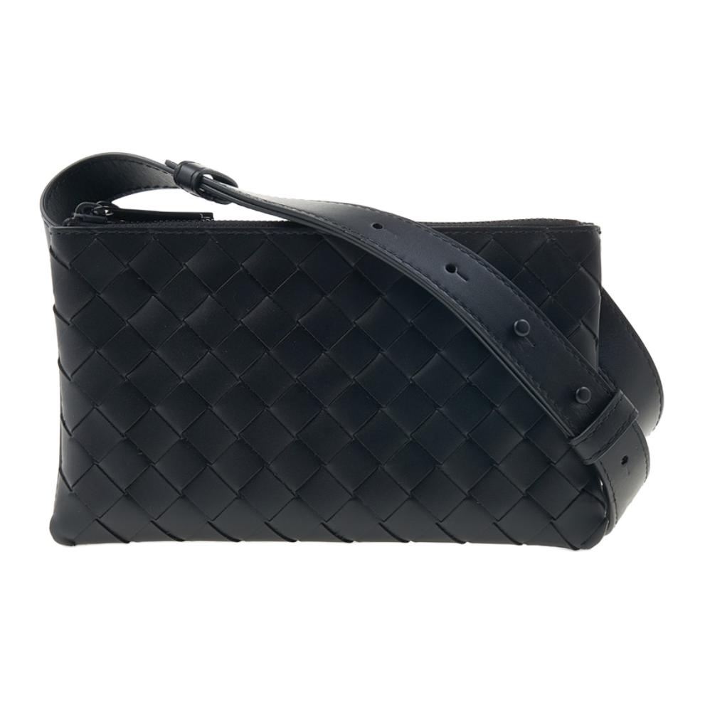 

Bottega Veneta Женская черная сумка через плечо из телячьей кожи