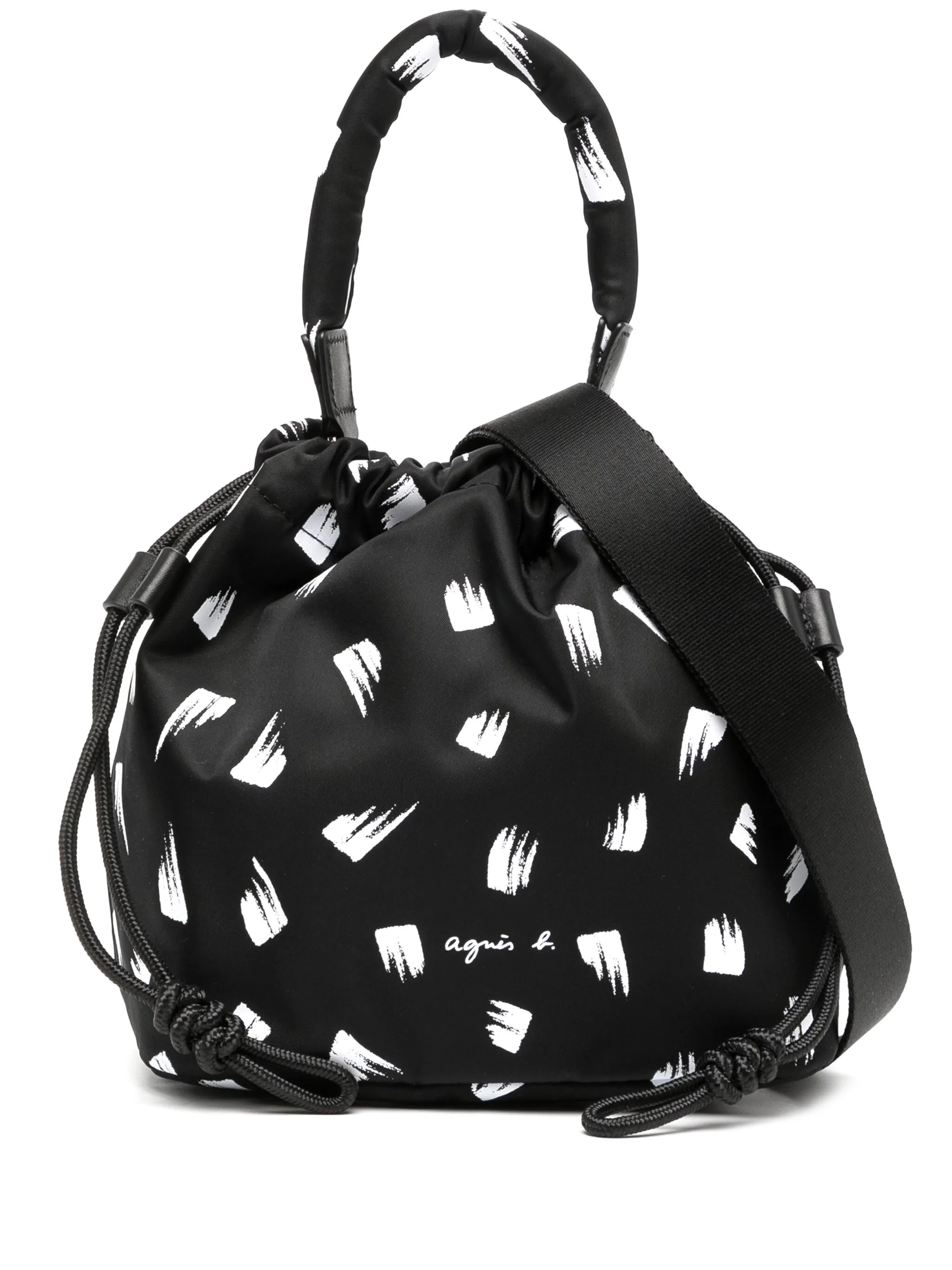 

Сумка через плечо с графичным принтом Agnès B., черный