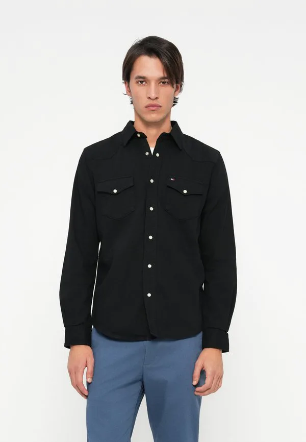 Рубашка из выстиранного денима стандартного кроя Tommy Hilfiger, Black