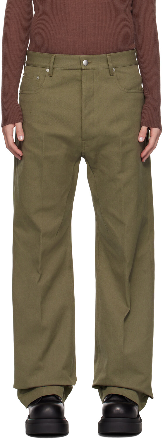 

Джинсы Porterville Geth цвета хаки Rick Owens, Olive drab