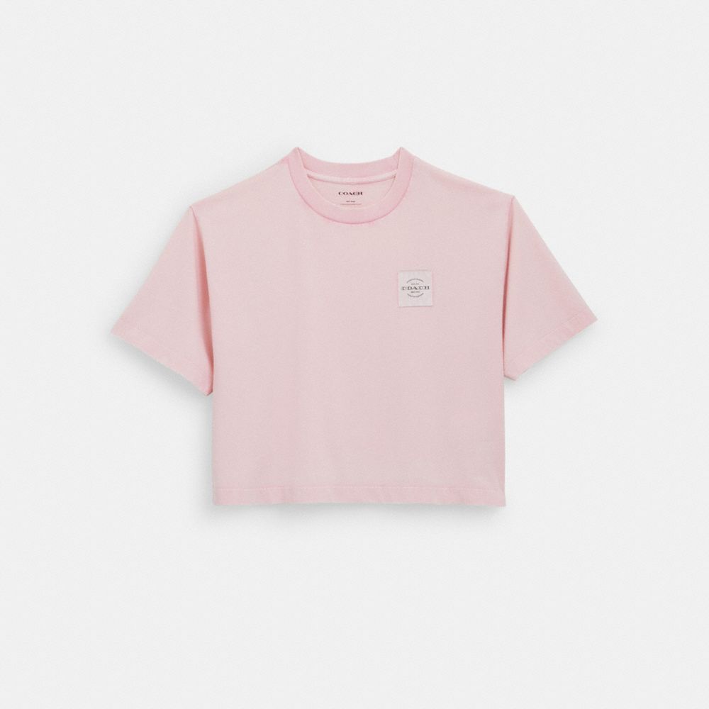 

Футболка Coach Garment Dye Cropped T Shirt, цвет Dusty Pink