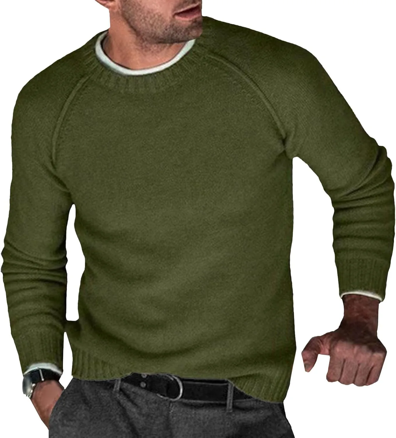 Мужской свитер Casual Crewneck, легкий, классический, с длинными рукавами