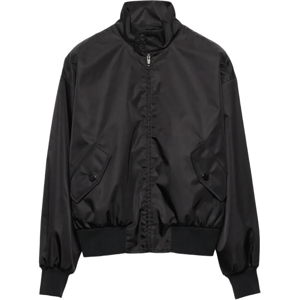

PRADA Куртка с молнией спереди и низкой линией плеча, Black