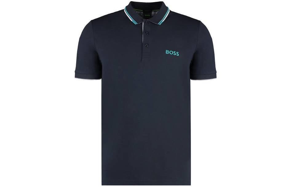 

Футболка поло с вышитым логотипом Boss HUGO BOSS, морской синий