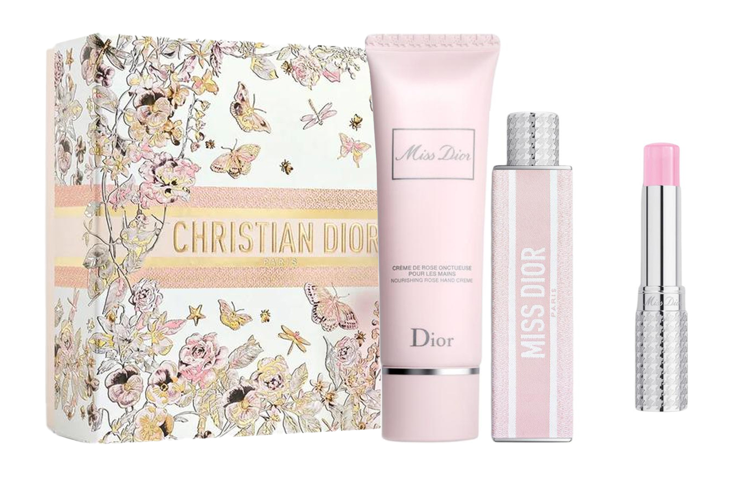 

Набор твердых бальзамов для лица Miss Dio Solid Balm Box Care Kits с увлажняющим эффектом: 3,2 г + 50 мл Dior, two-piece set: miss dio solid balm 3.2g+hand cream 50ml