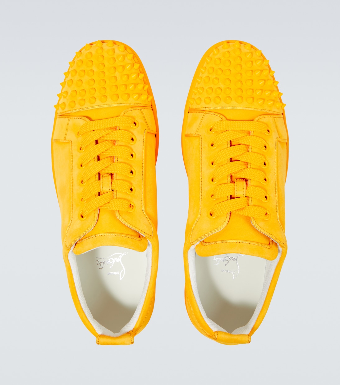 Кроссовки Louis Junior Spikes из замши Christian Louboutin, Pollen/Pollen Mat — фото 4