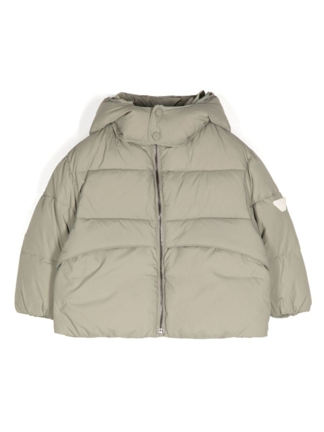 

Emporio Armani Kids пуховик с нашивкой-логотипом, серый