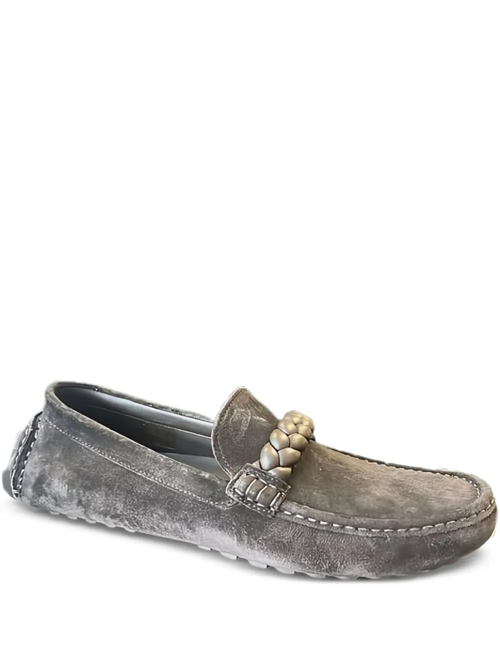 

Плетеные замшевые мокасины Gianvito Rossi, коричневый