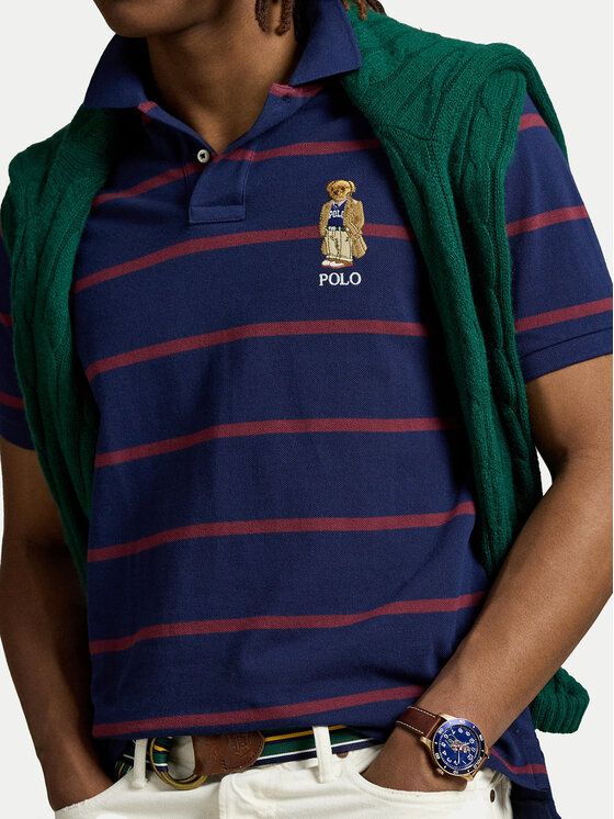 Рубашка-Поло с завышенной талией 710971839001 Polo Ralph Lauren, синий — фото 4