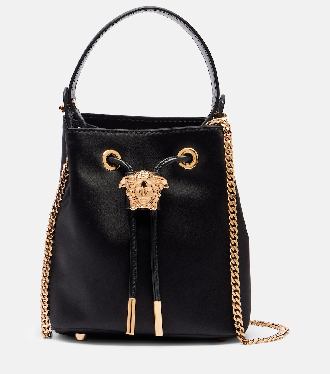 

Мини-ведерко La Medusa из сатина Versace, Nero- Oro Versace
