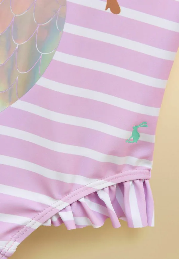 Купальник стандартного кроя для купания Joules, White & Lilac Striped Mermaid — фото 3