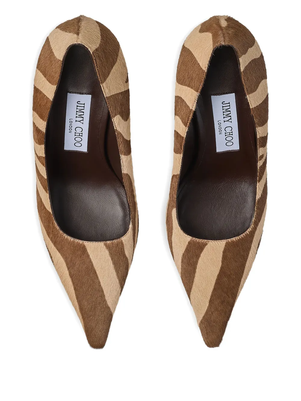 Туфли Ixia 80 с зебровым принтом Jimmy Choo, коричневый — фото 3