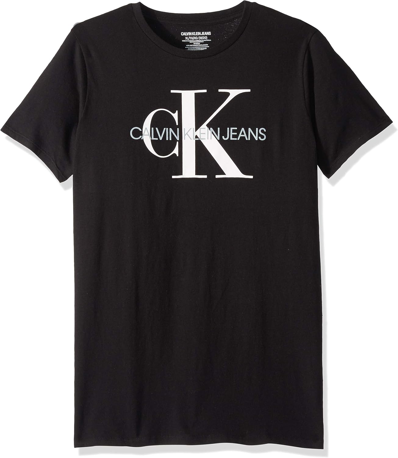 

Футболка с круглым вырезом и логотипом Calvin Klein Big Boys' Track, Black G4224