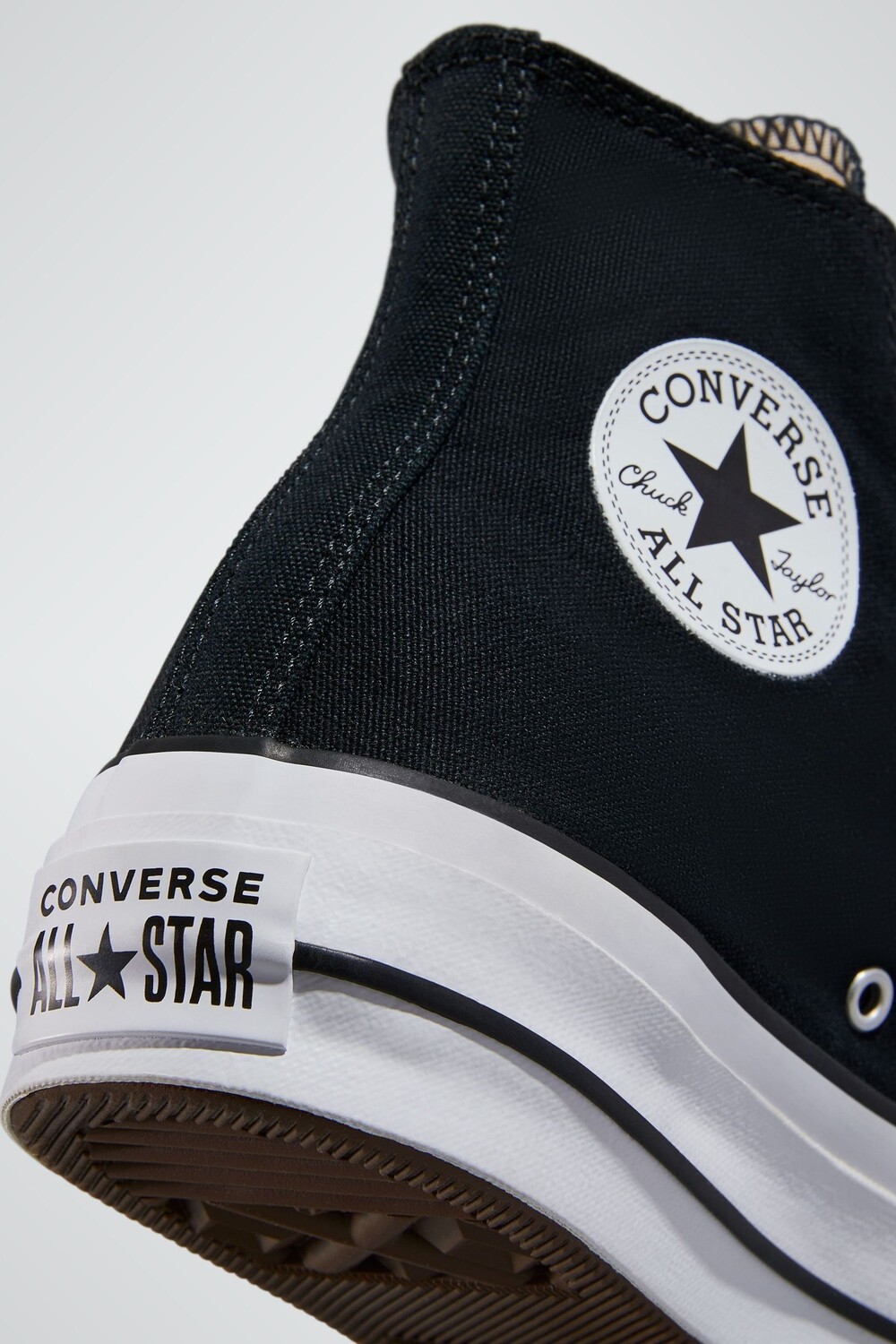 Светло-розовые спортивные кроссовки с высоким верхом на платформе Converse, черный — фото 4
