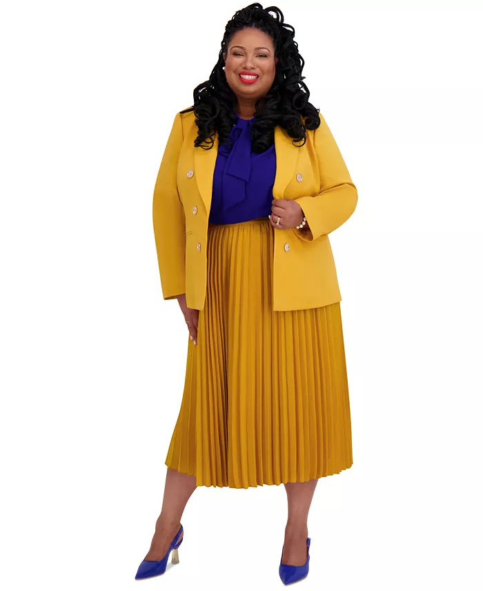 

Женская плиссированная юбка миди, Regular & Plus Sizes Kasper, золотой