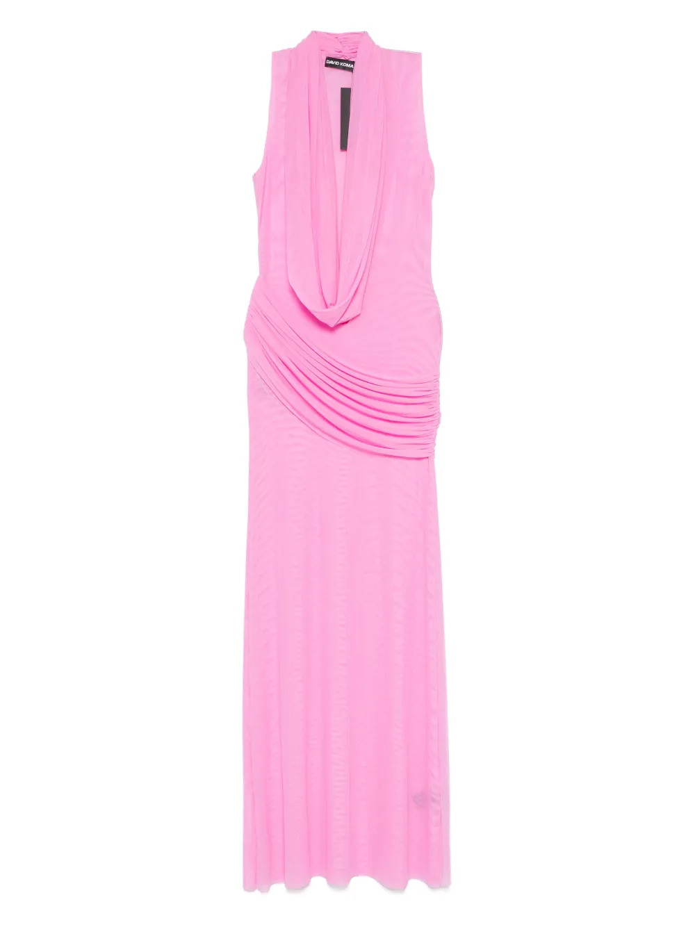 

Полупрозрачное макси-платье David Koma, розовый