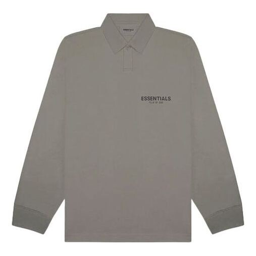 

Рубашка fw20 long sleeve polo shirt 'cement' Fear Of God Essentials, серый
