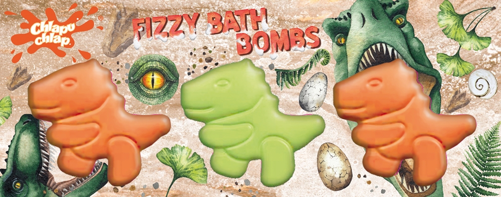 

Динозавры, шипящие в ванне Chlapu Chlap, vaikams 3× 70 гр