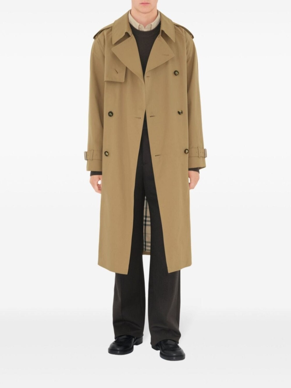 

Burberry габардиновый тренч, нейтральный цвет