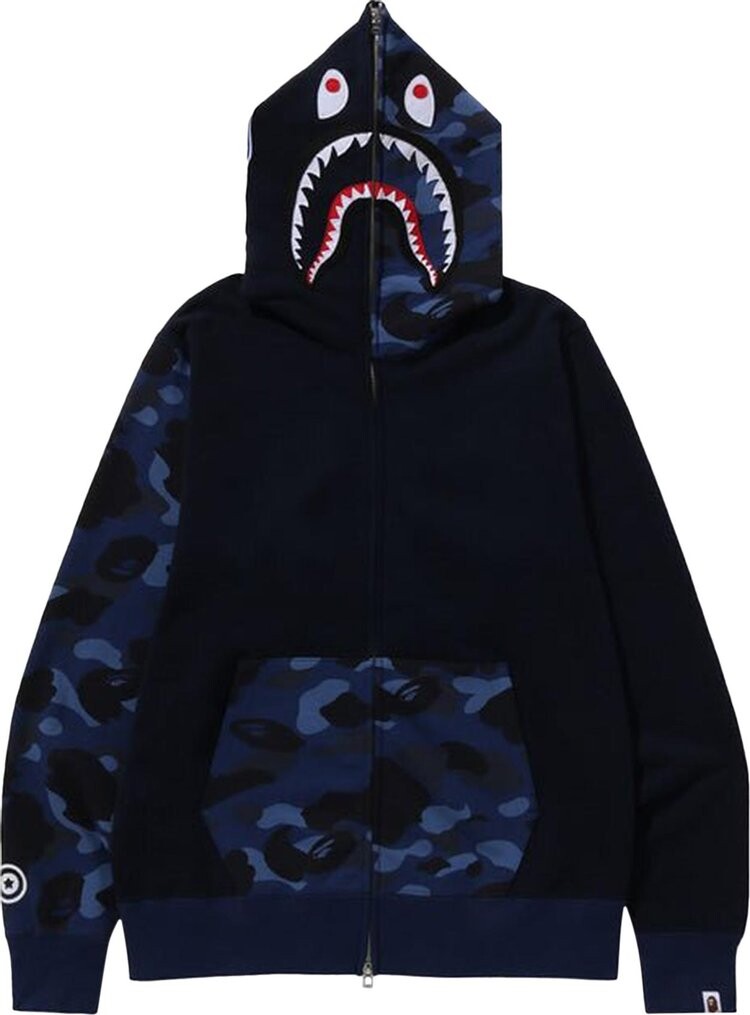 

Худи BAPE Color Camo Shark Full Zip 'Navy', синий