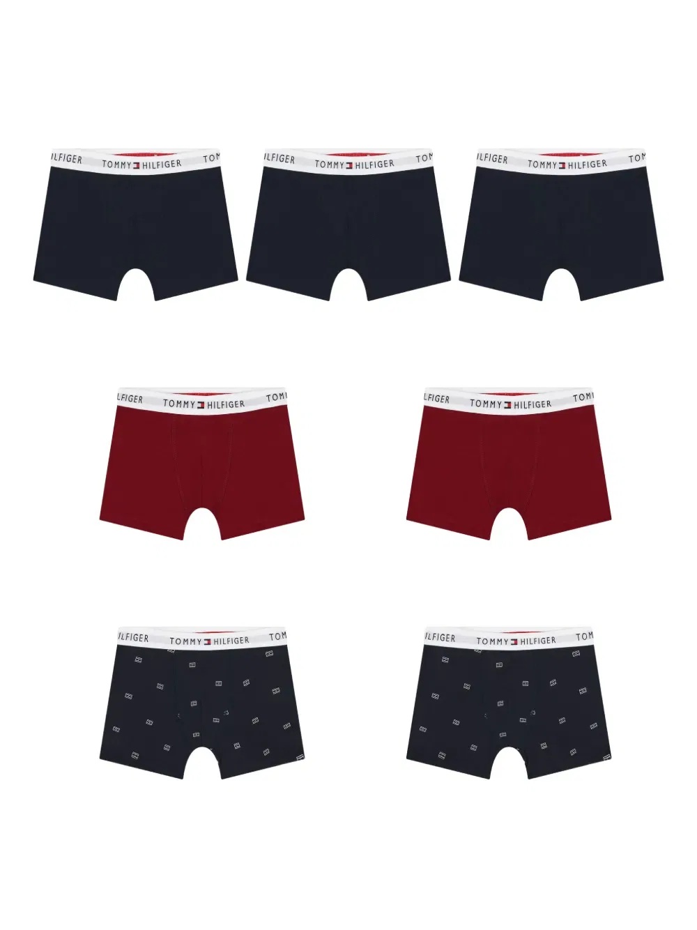 Боксеры с логотипом на поясе (комплект из семи штук) Tommy Hilfiger Junior, синий
