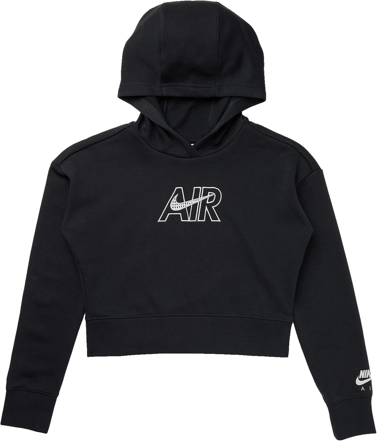 

Худи Nike NSW Air Crop Hoodie, цвет Black/White/Light Smoke Grey